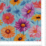 Popeline de rayonne imprimé - <MORGAN> - 020 - Bleu Pâle