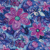 Rayon Poplin Print - MORGAN - 021 - Indigo