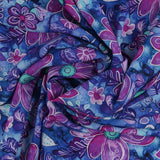 Rayon Poplin Print - MORGAN - 021 - Indigo