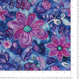 Rayon Poplin Print - MORGAN - 021 - Indigo