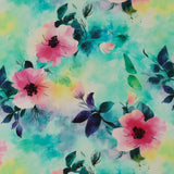 Rayon Poplin Print - MORGAN - 028 - Aqua