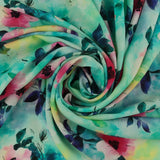Rayon Poplin Print - MORGAN - 028 - Aqua