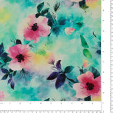 Rayon Poplin Print - MORGAN - 028 - Aqua