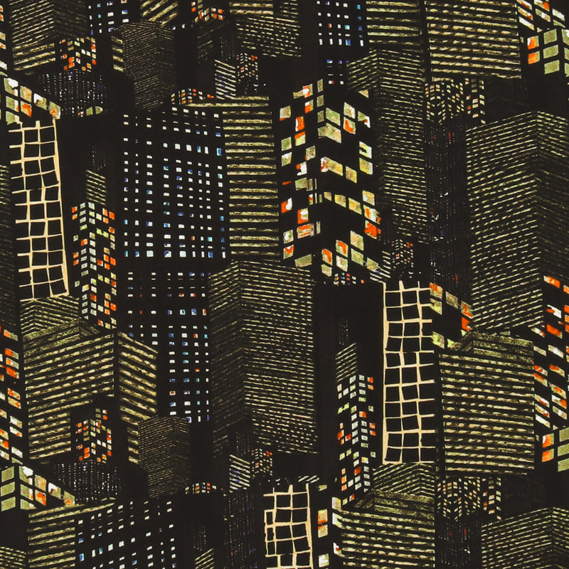 Rayon Print - ARIELLE - 002 - Black