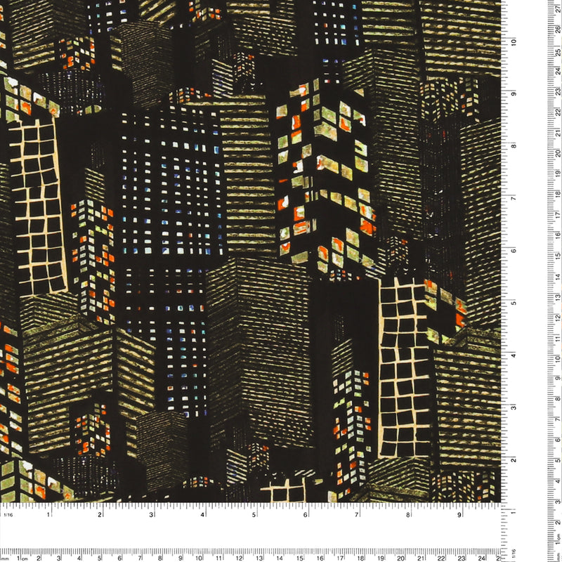 Rayon Print - ARIELLE - 002 - Black