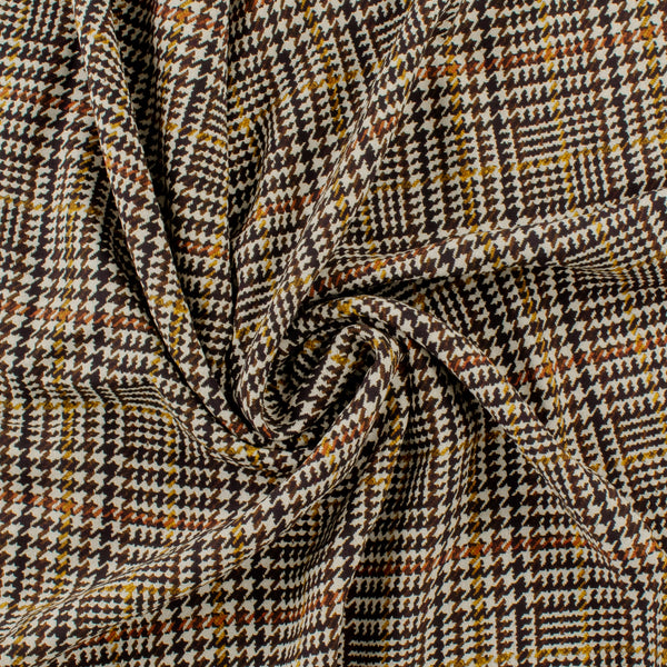 Rayon Challis Print - NORA - 001 - Brown