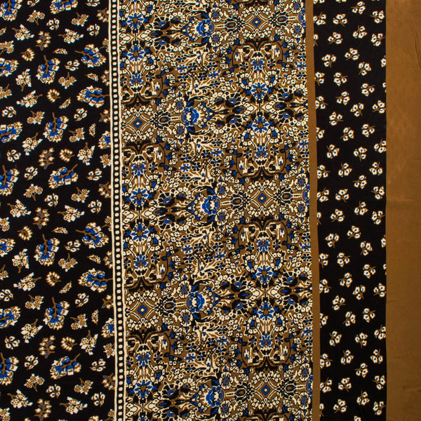 Challis de rayonne imprimé - NORA - 003 - Noir