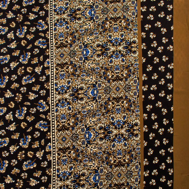 Challis de rayonne imprimé - NORA - 003 - Noir