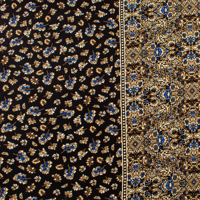 Challis de rayonne imprimé - NORA - 003 - Noir