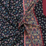 Challis de rayonne imprimé - NORA - 004 - Marine