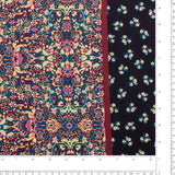 Challis de rayonne imprimé - NORA - 004 - Marine