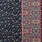 Challis de rayonne imprimé - NORA - 004 - Marine