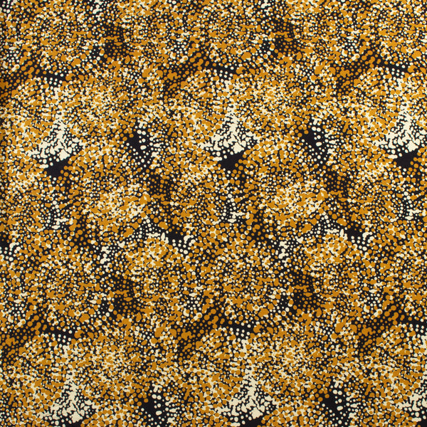 Challis de rayonne imprimé - NORA - 005 - Moutarde