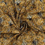 Challis de rayonne imprimé - NORA - 005 - Moutarde