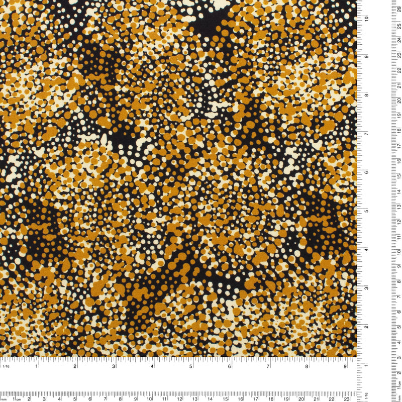 Challis de rayonne imprimé - NORA - 005 - Moutarde