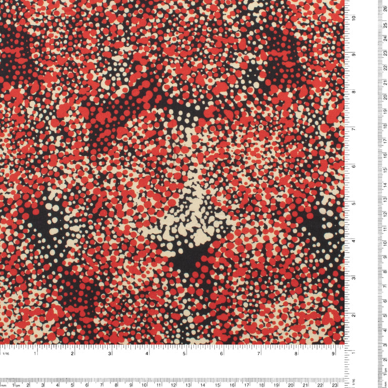 Rayon Challis Print - NORA - 006 - Red