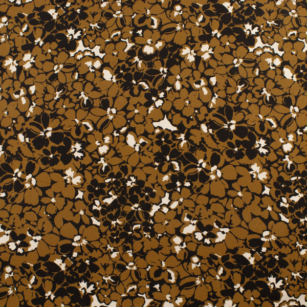 Challis de rayonne imprimé - NORA - 007 - Brun