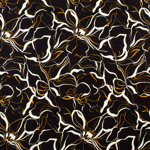 Challis de rayonne imprimé - NORA - 009 - Noir