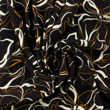 Challis de rayonne imprimé - NORA - 009 - Noir