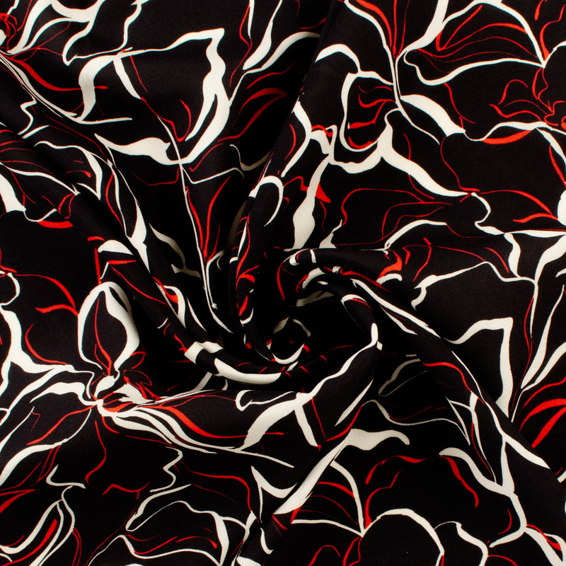 Challis de rayonne imprimé - NORA - 010 - Noir