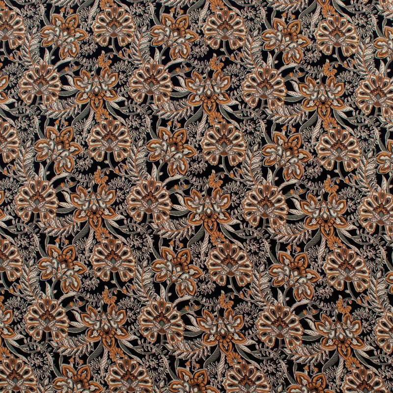 Challis de rayonne imprimé - NORA - 011 - Noir