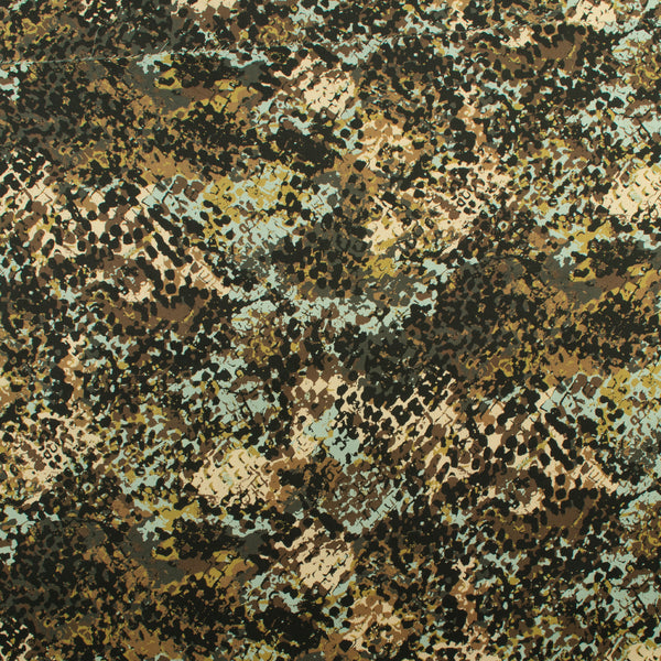 Rayon Satin Print - AROMA - 001 - Chocolate