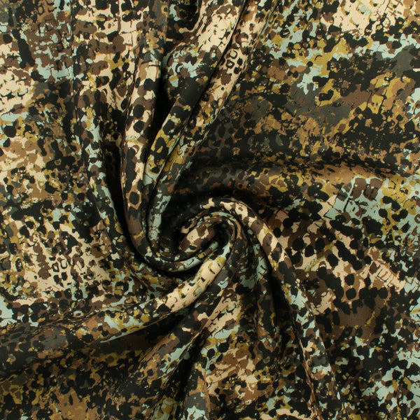 Rayon Satin Print - AROMA - 001 - Chocolate