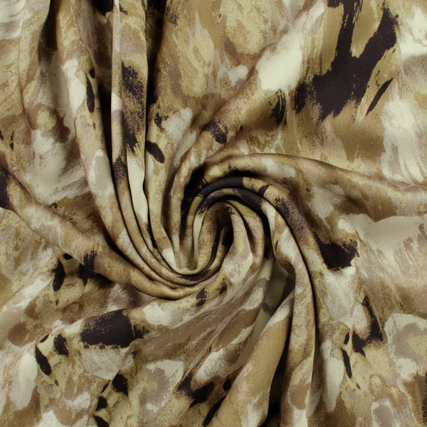 Rayon Satin Print - AROMA - 002 - Taupe