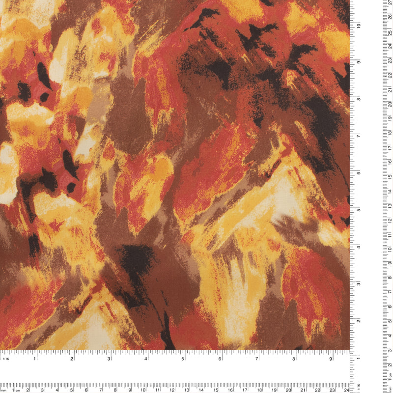Rayon Satin Print - PANDORA - 001 - Rust