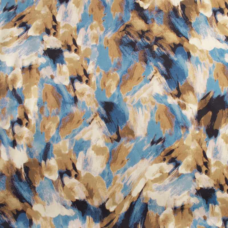 Rayon Satin Print - PANDORA - 002 - Blue