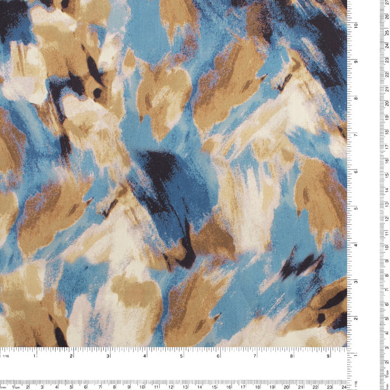 Rayon Satin Print - PANDORA - 002 - Blue