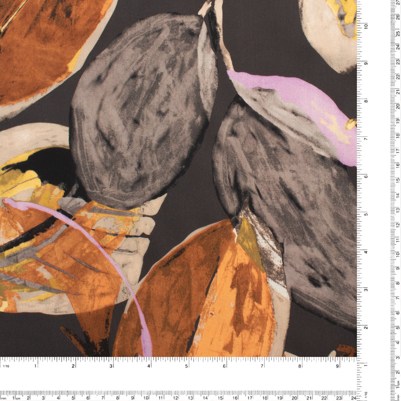 Rayonne satin imprimé - PANDORE - 004 - Noir