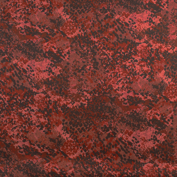 Rayonne satin imprimé - PANDORE - 005 - Rouge