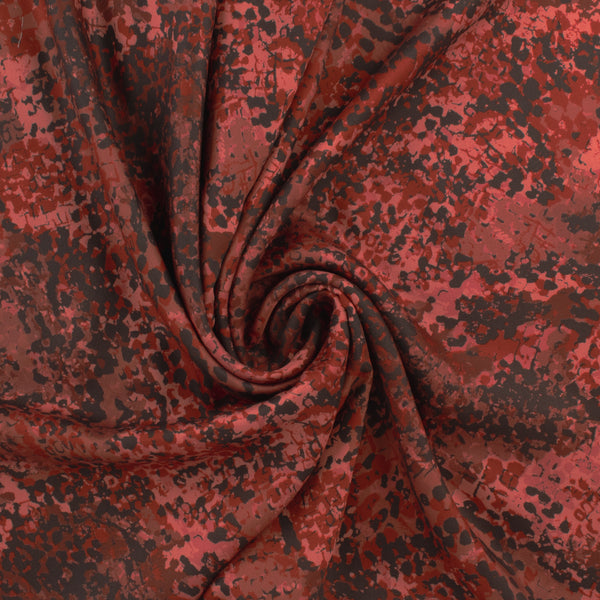 Rayonne satin imprimé - PANDORE - 005 - Rouge