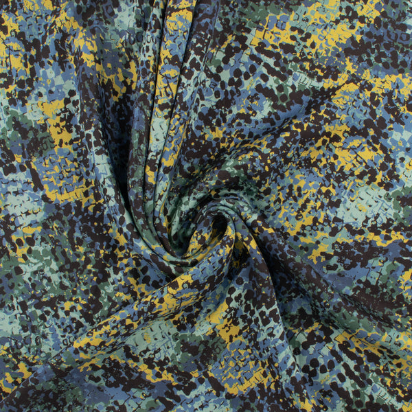 Rayon Satin Print - PANDORA - 006 - Blue