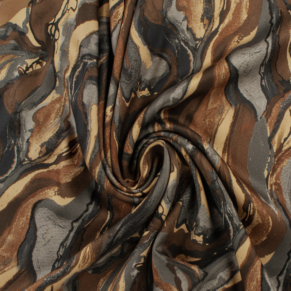 Rayon Satin Print - AROMA - 001 - Grey