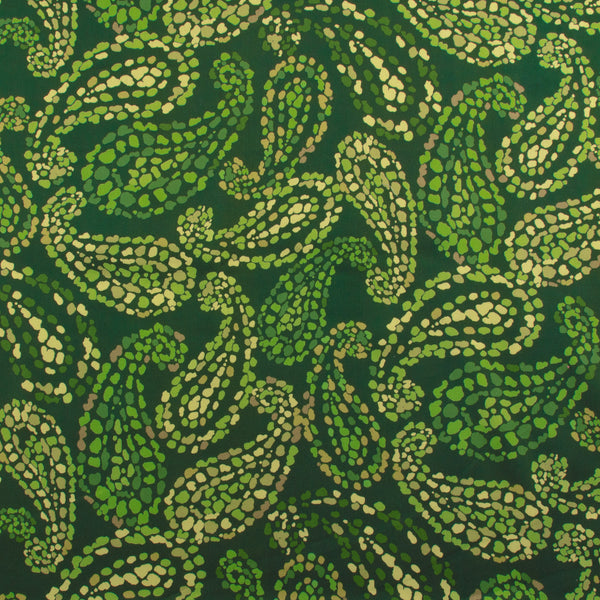 Rayon Satin Print - VERDE - 001 - Deep Green