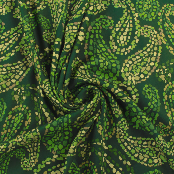 Rayon Satin Print - VERDE - 001 - Deep Green