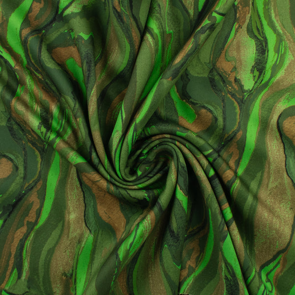 Rayonne satin imprimé - VERDE - 002 - Vert