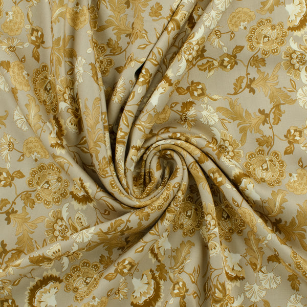 Rayon Satin Print - PANDORA - 002 - Taupe