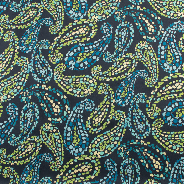 Rayon Satin Print - PANDORA - 003 - Navy