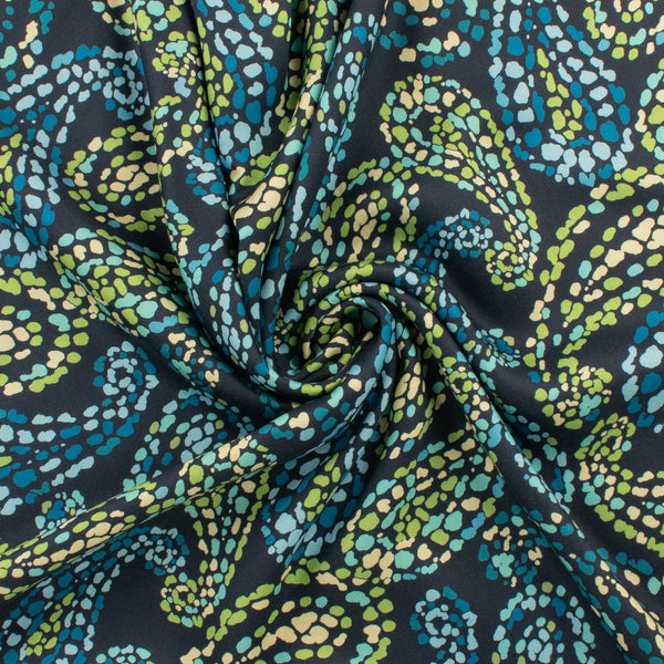 Rayon Satin Print - PANDORA - 003 - Navy