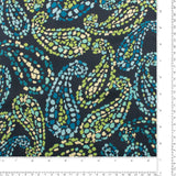 Rayonne satin imprimé - PANDORE - 003 - Marine