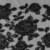 Embroidered Mesh - CROWN JEWELS - 063 - Black