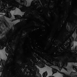 Embroidered Mesh - CROWN JEWELS - 063 - Black