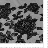 Embroidered Mesh - CROWN JEWELS - 063 - Black