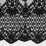 Embroidered Mesh - CROWN JEWELS - 064 - Black