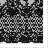 Embroidered Mesh - CROWN JEWELS - 064 - Black