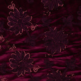 Embroidered chenille velvet - CROWN JEWELS - 003 - Wine