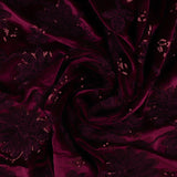 Embroidered chenille velvet - CROWN JEWELS - 003 - Wine